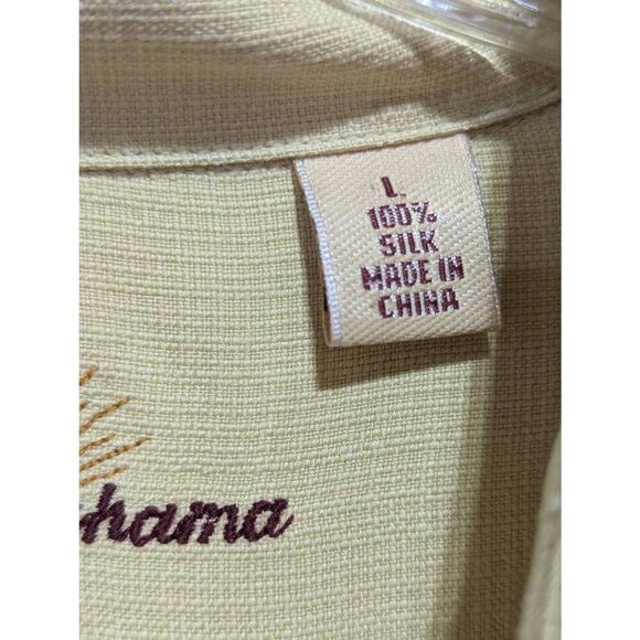 Tommy Bahama Men's Yellow Silk Long Sleeve Button Front Shirt Size L - Picture 2 of 7